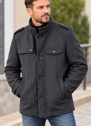 Чоловіча утеплена куртка-півпальто driver jeans authentic clothes, l–xl, 52–54