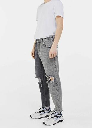 Нові джинси комбіновані двоколірні bershka