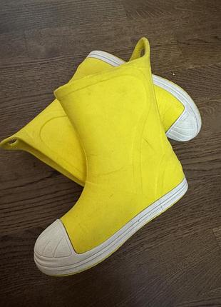 Гумові чоботи для дітей crocs kids rain boots жовті c13 (30-31 eu) на стопу 19 см