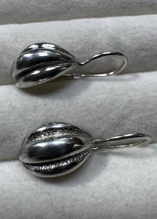Винтажные серьги из серебра 925 пробы с орнаментом, ссср, женские ювелирные украшения
