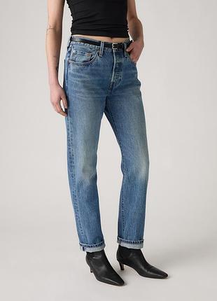 Женские джинсы levi's premium 501 original selvedge 125010599 - синие, 100% хлопок, селведж. премиум серия, оригинал.