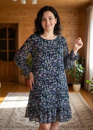 Нежное шифоновое платье. 50 г.