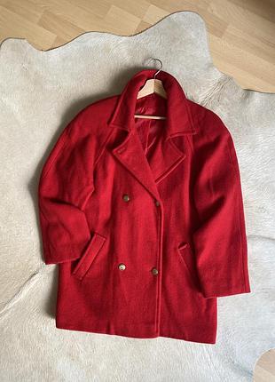 Жіночий вовняний бушлат з золотистими ґудзиками  pure new wool