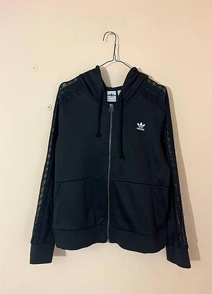 Кофта жіноча adidas originals чорна з мереживом, розмір m