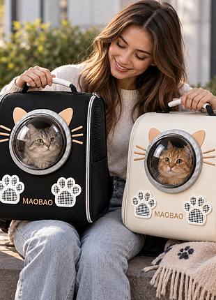 Рюкзак-перенесення для кішок s-cat з оглядовим вікном та вентиляцією