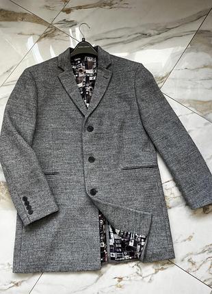 Пальто чоловіче ben sherman сіре вовняне