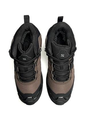 ❄️ salomon x ultra 4 mid fur black brown 3