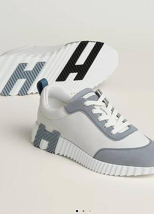 Кросівки жіночі hermes 37-41 білі з сірим ерме