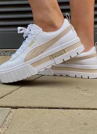 Сникерсы кеды белые оригинал платформа пума puma