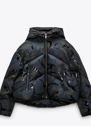 Куртка жіноча zara пуфер чорна, р. м-l