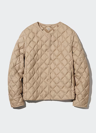 Ультралегкая куртка / пуховик uniqlo warm padded quilted jacket, цвет camel, размер xs (новая)