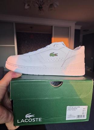 Кеди  lacoste білі шкіряні