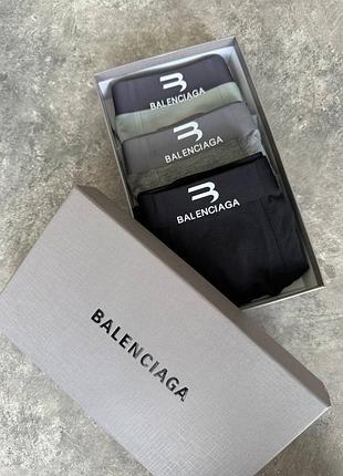 Набір комплект спідня білизна balenciaga  труси боксери чоловічки розміри l, xl, xxl, xxxl