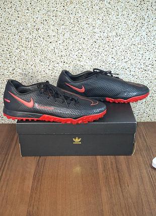 Бутси чоловічі nike phantom m gt akademy tf ck8470-060 чорні з червоним