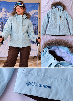 Лыжная женская голубая куртка columbia