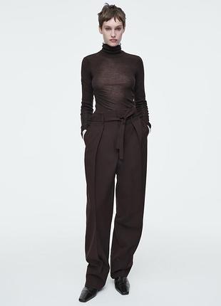 Брюки женские cos turn-up wool-blend trousers / 38,42