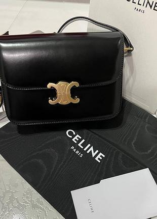 Celine classique triomphe bag in shiny calfskin 22*15.5*6 см