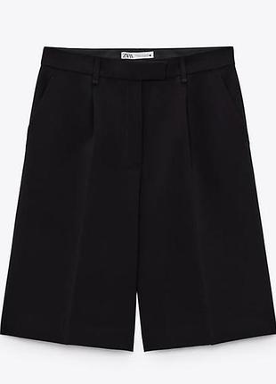 Шорти жіночі zara бермуди чорні із защіпами