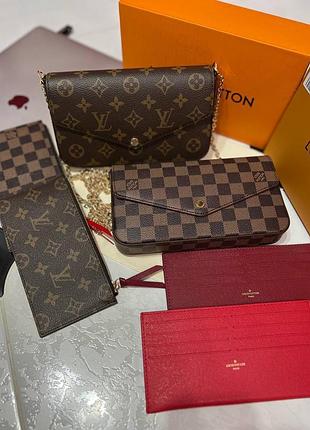 Клатч шкіра louis vuitton felicie 20.5*12.5*3 см монограма