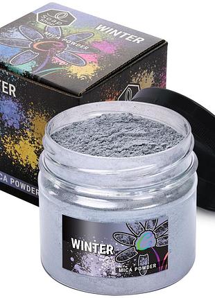 Слюдный пигментный порошок winter (зима) для смолы милая макияжа маникюра soap shop банка 57 грамм