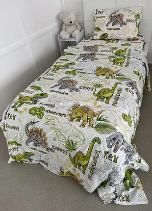 Постільна білизна підліткова бязь dino wild friend
