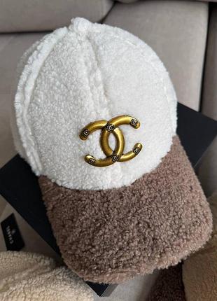 Тепла кепка chanel мʼяка тедді