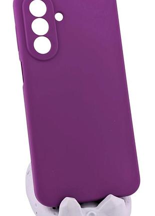 Чехол silicone cover для samsung galaxy a27 / a276 бампер с микрофиброй фиолетовый