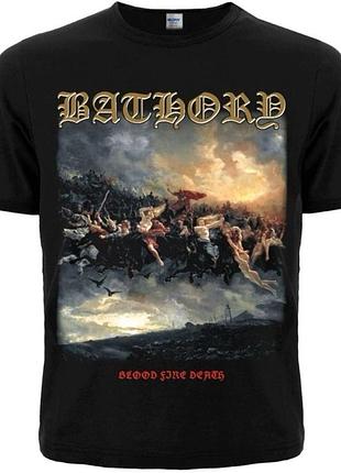 Футболка bathory - blood fire death (чорна) (rw)