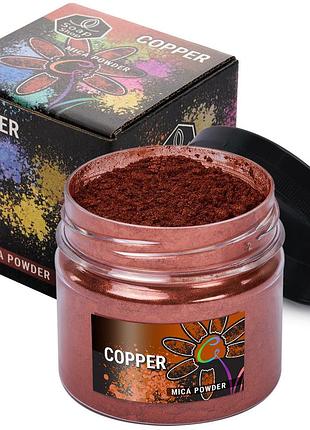 Слюдяний пігментний порошок cooper (мідь) для смоли мила макіяжу манікюру soap shop банка 57 грам
