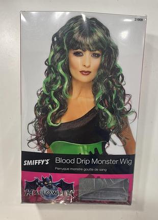 Довга кучерява перука гелловін монстр мавка halloween blood drip monster wig 2013 року vintage 2000s y2k 90s rare goth