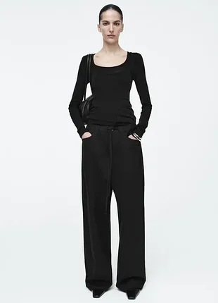 Джинсы женские cos wide-leg drawstring trousers / 40