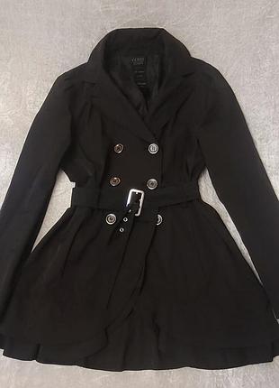 Плащ тренд короткий черный guess 2