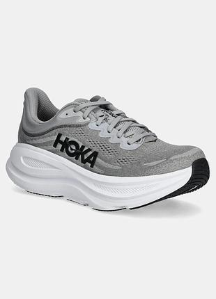 Чоловічі бігові кросівки hoka one one bondi 9 у сірому забарвленні (galactic grey / stellar grey).розмір:44 2/3;матеріал: тканина