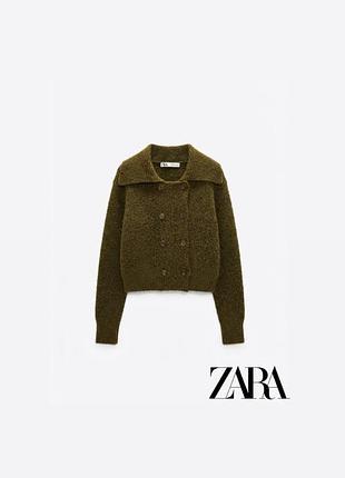 💚 вовняний кардиган zara / теплий шерстяний светр на ґудзиках (розмір s, ідеальний стан)