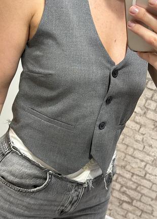 Жилетка жіноча pull bear сіра