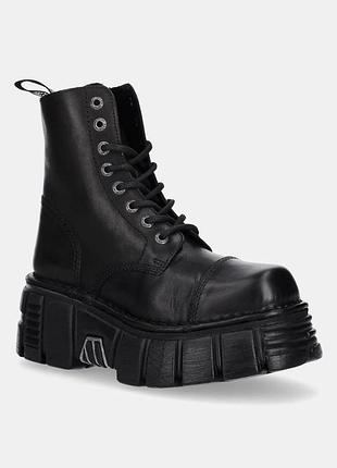 Urbanshop com ua шкіряні чоботи new rock crust negro, tower negro + lateral колір чорний на платформі m-newmili083-s39 розміри