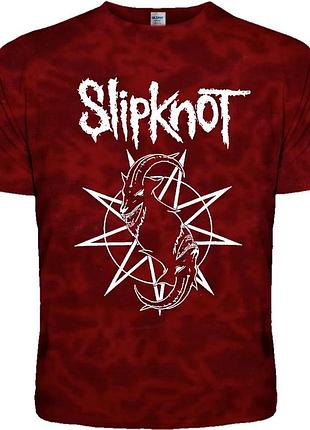 Футболка slipknot - goats logo tie dye (бордова тай дай) (rw)