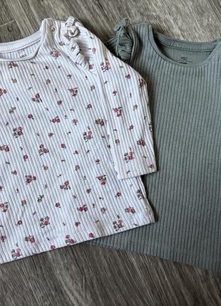 Комплект із двох кофтинок на дівчинку m&s 68 см. 3-6 міс.