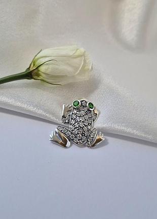 Серебряная подвеска кулон лягушка царевна серебро 925 пробы черненное 3192ч 3.70г