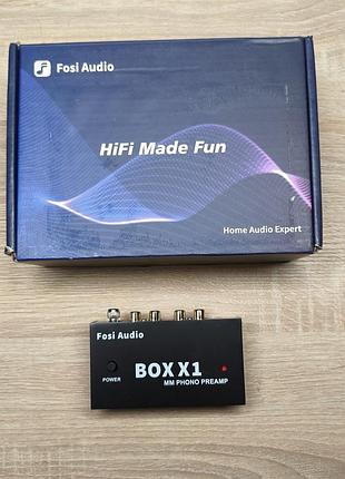 Фонокоректор fosi audio box x1 mm phono preamp підсилювач для вінілу з виходом під навушники