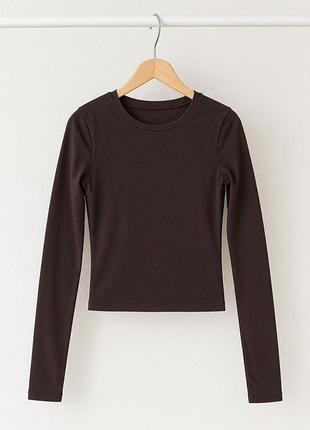 Шоколадний лонгслів масло xs-s