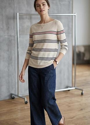 Лляний джемпер в смужку uniqlo x ines de la fressange (100% льон), розмір s m