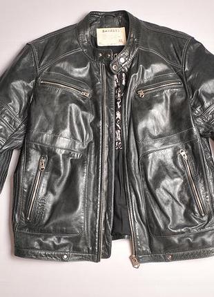 Чоловіча шкіряна куртка barneys new york biker leather jacket - xxl