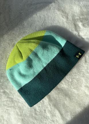 Классная шапка бини under armour, полосатая шапочка, шапка детская, шапка
