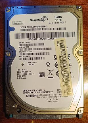 Hdd жесткий диск 2,5" для ноутбука 250gb sata seagate st9250315as