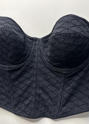 Корсет сіточка з чашкою на кісточках primark - чорний 80d