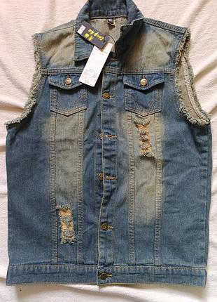 Жилет джинсовый, мужской 3xl