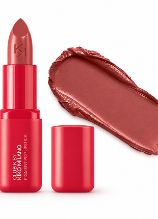 Кремовая помада для губ kiko milano club k pigment pop lipstick - 21 popps out - розово-коричневая (000110-21)