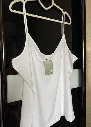 Майка бавовняна біла h&m