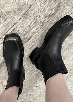 Новые модные ботинки челси с металлическим мысом унисекс 41 р zara
